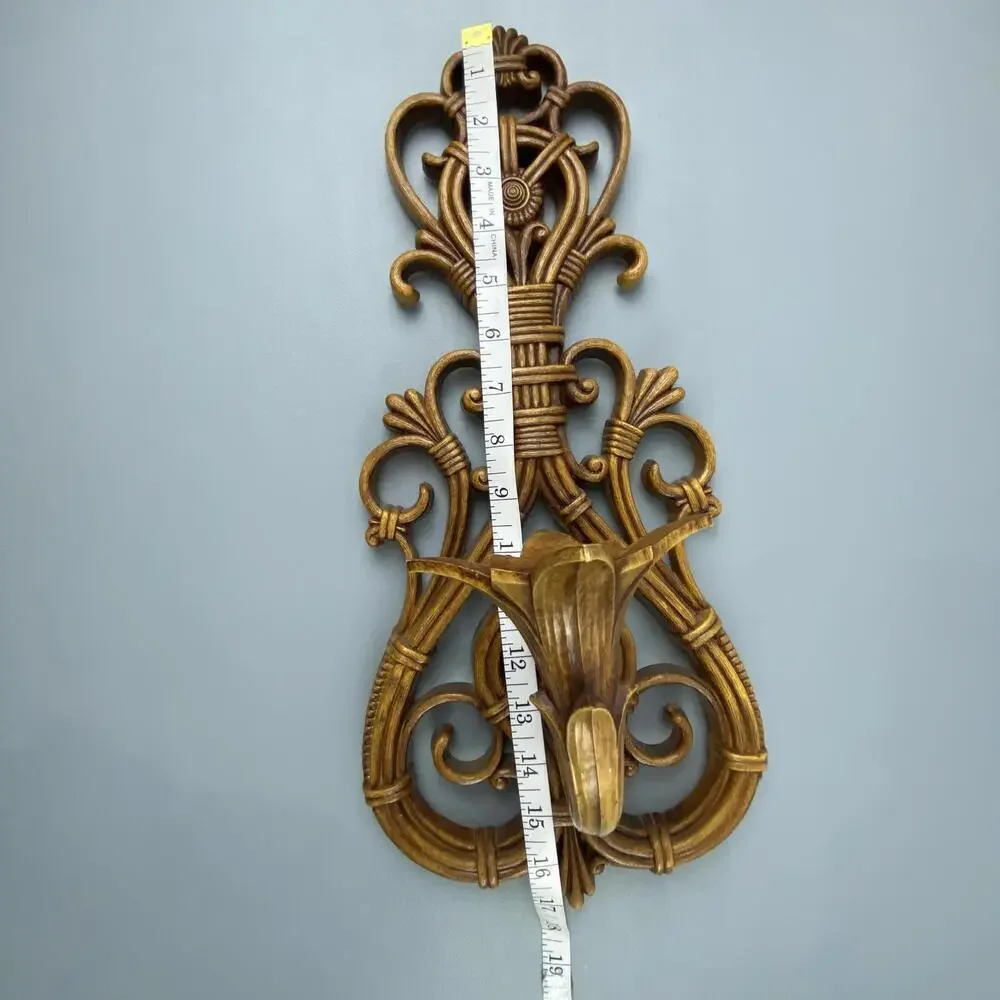 Vintage Ornate Wall Sconce - Decorative MCM Candle Holder